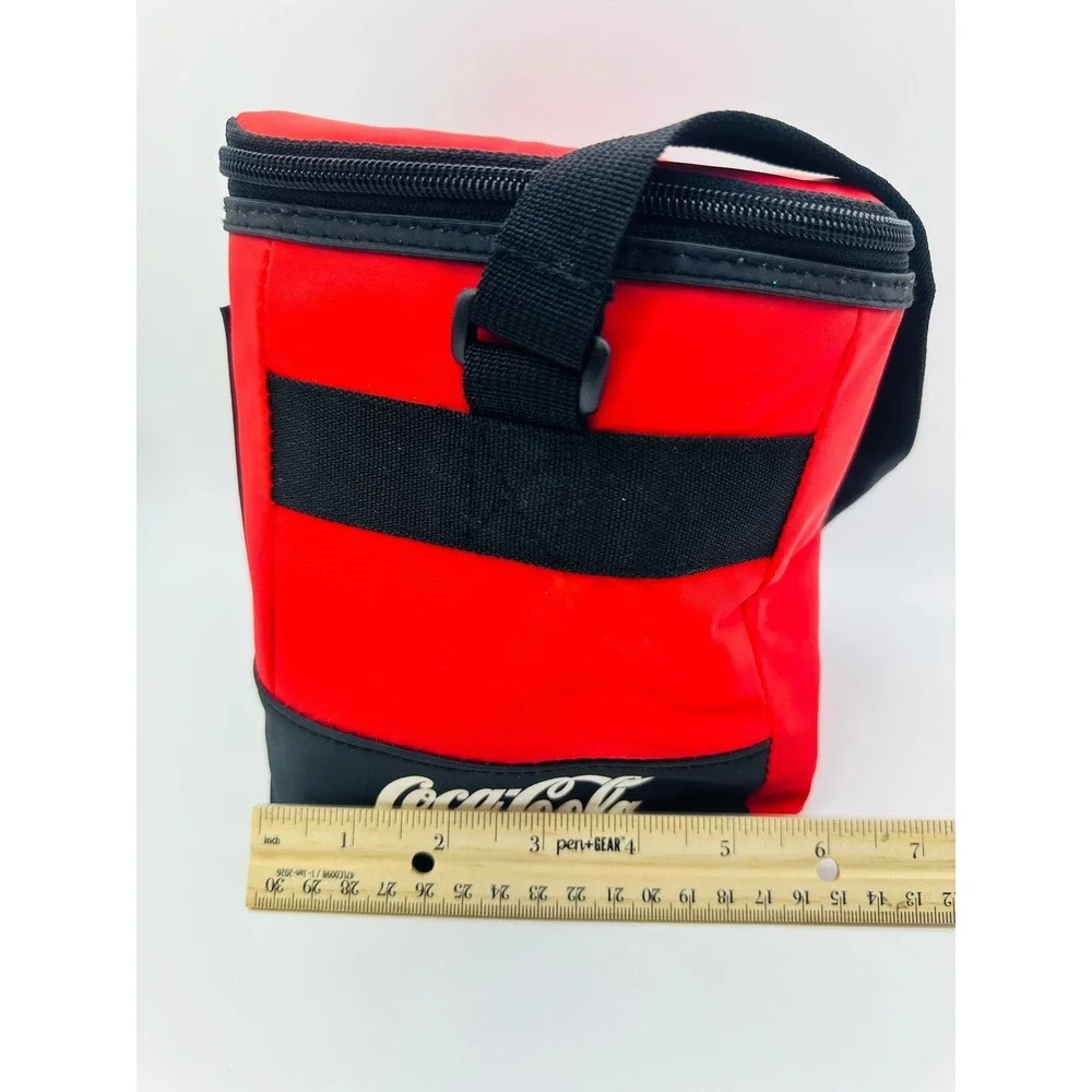 Coca-Cola 6-Can Insulated Cooler Bag Red Black Soft Lunch Box New with Tags
